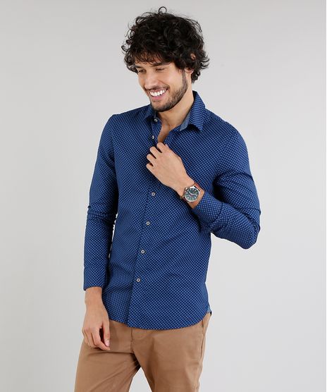 Camisa-Masculina-Slim-Estampada-Manga-Longa-Azul-Marinho-9095676-Azul_Marinho_1