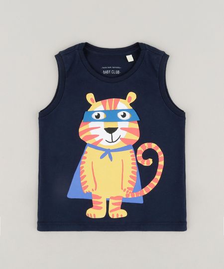 Regata-Infantil-com-Estampa-Interativa-Tigre-em-Algodao---Sustentavel-Azul-Marinho-9234009-Azul_Marinho_1