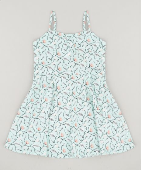 Vestido-Infantil-Estampado-Floral-com-No-Verde-Claro-9127261-Verde_Claro_1