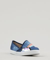 Tenis-Slip-On-Infantil-Molekinha-com-Bordado-de-Arco-Iris-Azul-9272178-Azul_2