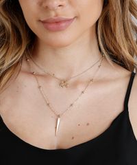 Colar-Duplo-Feminino-com-Pingentes-de-Estrela-Dourado-9218455-Dourado_2
