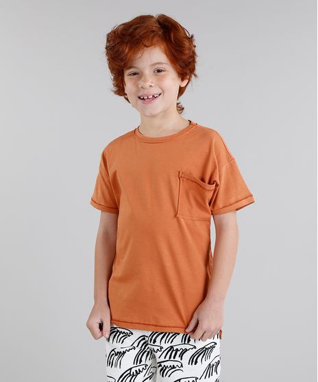 Camiseta-Infantil-Bento-Prancha-de-Surf-com-Bolso-Manga-Curta-Gola-Careca-Laranja-9242800-Laranja_1