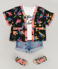 Kimono-Infantil-Fabula-Estampada-de-Passaros-com-Bolsos-Manga-Curta-Preto-9180450-Preto_3