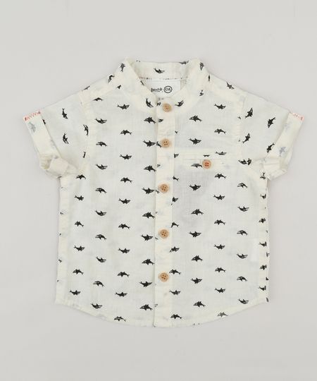 Camisa-Infantil-Bento-Estampada-de-Tubarao-Gola-Padre-Manga-Curta-Off-White-9164456-Off_White_1 Camisa-Infantil-Bento-Estampada-de-Tubarao-Gola-Padre-Manga-Curta-Off-White-9164456-Off_White_1
