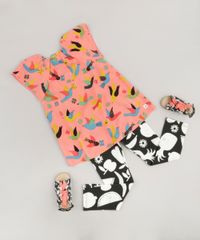 Vestido-Infantil-Fabula-Estampado-de-Passaros-com-Laco-Manga-Curta-Decote-Redondo-Coral-9164669-Coral_3