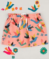 Saia-Infantil-Fabula-Estampada-de-Passaros-com-Bolsos-Coral-9164668-Coral_2