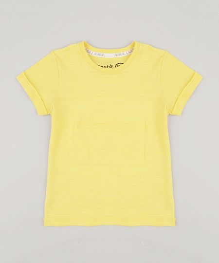 Camiseta-Infantil-Bento-com-Bolso-Manga-Curta-Gola-Careca-Amarela-9242635-Amarelo_1