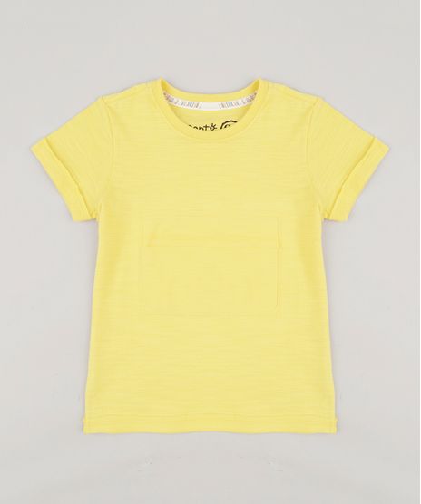 Camiseta-Infantil-Bento-com-Bolso-Manga-Curta-Gola-Careca-Amarela-9242635-Amarelo_1