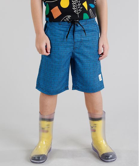 Bermuda-Infantil-Bento-Estampada-Quadriculada-com-Bolsos-Azul-9172174-Azul_1