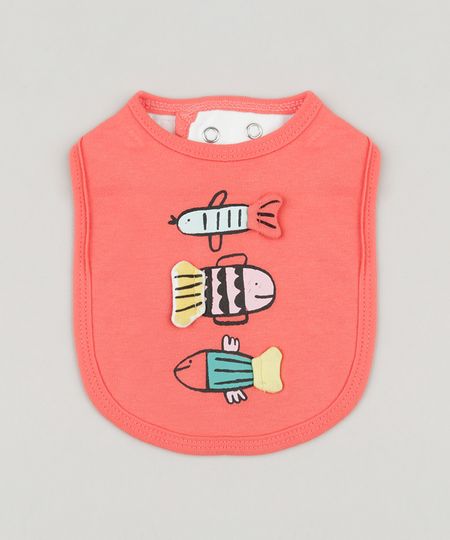 Babador-Infantil-Fabula-com-Estampa-Interativa-de-Peixe-Coral-9193942-Coral_1