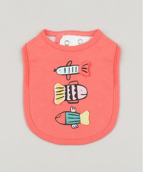 Babador-Infantil-Fabula-com-Estampa-Interativa-de-Peixe-Coral-9193942-Coral_1