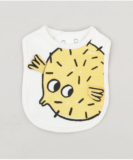 Babador-Infantil-Fabula-com-Estampa-Interativa-de-Peixe-Off-White-9193943-Off_White_1
