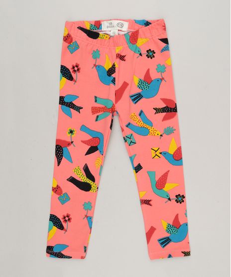 Calca-Legging-Infantil-Fabula-Estampada-de-Passaros-Coral-9225111-Coral_1