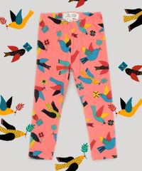 Calca-Legging-Infantil-Fabula-Estampada-de-Passaros-Coral-9225111-Coral_2