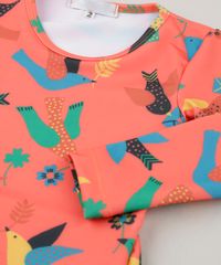 Maio-Body-Infantil-Fabula-Estampado-de-Passaros-com-Babado-Manga-Longa-Coral-9229588-Coral_4