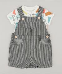 Conjunto-Infantil-Bento-de-Body-Estampado-com-Tubarao-Manga-Curta-Off-White---Jardineira-com-Bolsos-Preta-9181611-Preto_1