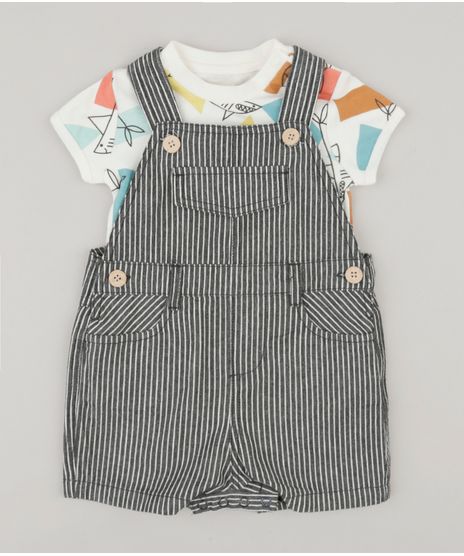 Conjunto-Infantil-Bento-de-Body-Estampado-com-Tubarao-Manga-Curta-Off-White---Jardineira-com-Bolsos-Preta-9181611-Preto_1