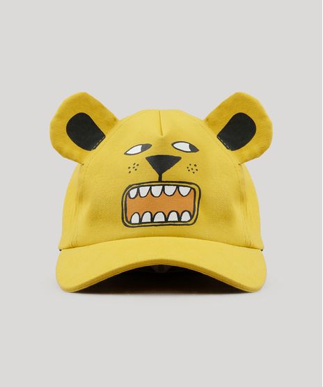 Bone-Infantil-Bento-Aba-Curva-de-Urso-com-Orelhinhas-Amarelo-9232862-Amarelo_1