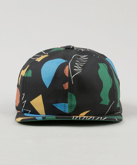 Bone-Infantil-Bento-Aba-Reta-Estampado-Geometrico-Preto-9232861-Preto_1 Bone-Infantil-Bento-Aba-Reta-Estampado-Geometrico-Preto-9232861-Preto_1