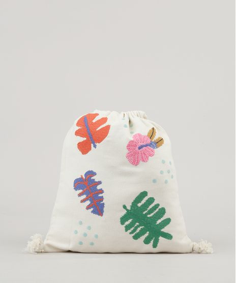 Mochila-Saco-Infantil-Fabula-com-Bordado-de-Folhas-Bege-Claro-9234912-Bege_Claro_1