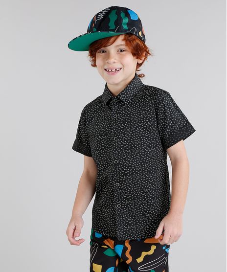 Camisa-Infantil-Bento-Estampada-Mini-Print-Geometrica-Manga-Curta-Preta-9169141-Preto_1