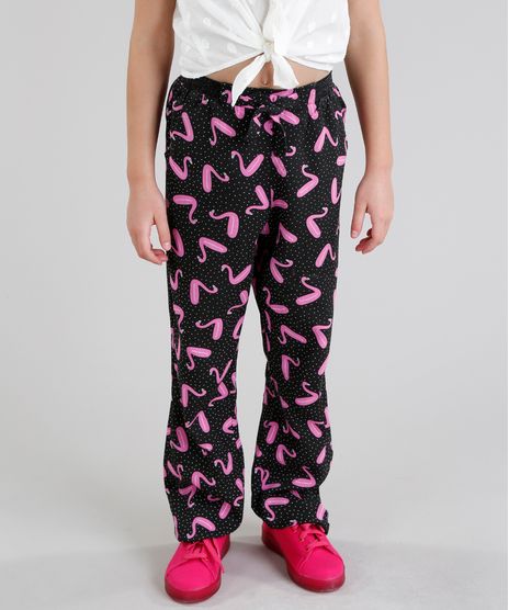 Calca-Infantil-Fabula-Estampada-de-Flamingo-com-No-Preta-9180726-Preto_1