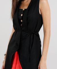 Colete-Feminino-em-Linho-com-Amarracao-Preto-9187099-Preto_4