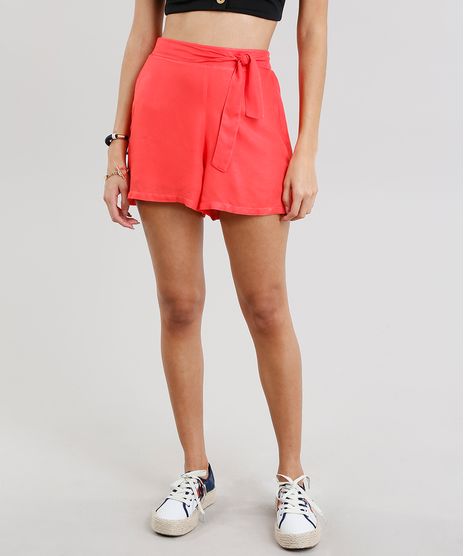 Short-Feminino-Clochard-com-Faixa-de-Amarrar-Coral-9297375-Coral_1