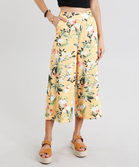 Calca-Feminina-Pantacourt-Estampada-Floral-Amarela-9278894-Amarelo_1 Calca-Feminina-Pantacourt-Estampada-Floral-Amarela-9278894-Amarelo_1
