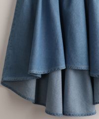 Saia Godê Infantil Jeans Mullet Detalhe
