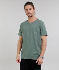 Camiseta-Masculina-Basica-Mescla-Manga-Curta-Gola-Careca-Verde-Militar-9226101-Verde_Militar_1