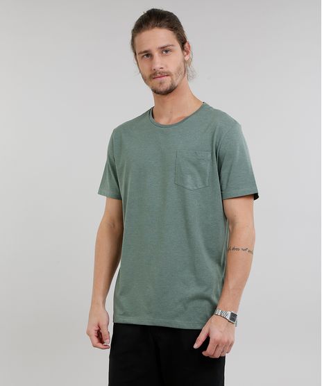 Camiseta-Masculina-Basica-Mescla-Manga-Curta-Gola-Careca-Verde-Militar-9226101-Verde_Militar_1