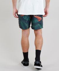 Short-Masculino-Estampado-de-Folhagem-com-Bolsos-Preta-9226917-Preto_2