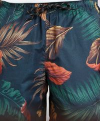 Short-Masculino-Estampado-de-Folhagem-com-Bolsos-Preta-9226917-Preto_4