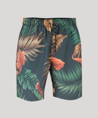 Short-Masculino-Estampado-de-Folhagem-com-Bolsos-Preta-9226917-Preto_5