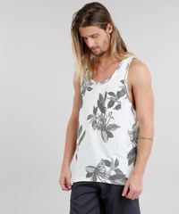 Regata-Masculina-Flame-Estampada-de-Folhagem-com-Bolso-Off-White-9229799-Off_White_1