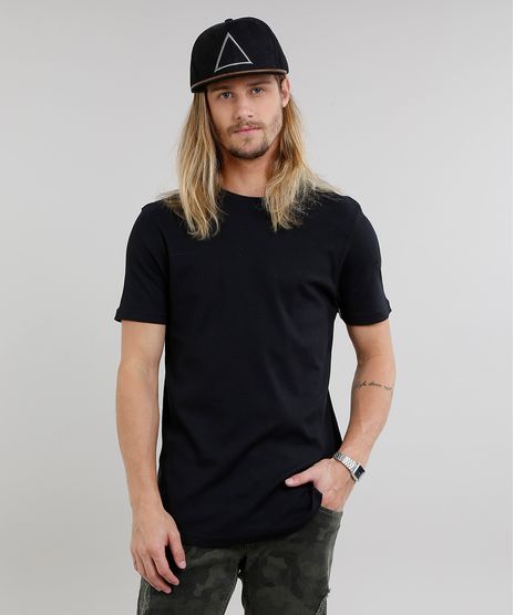 Camiseta-Masculina-Basica-Canelada-Manga-Curta-Gola-Careca-Preta-9240568-Preto_1