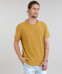 Camiseta-Masculina-Basica-Flame-Manga-Curta-Gola-Careca-Mostarda-9240581-Mostarda_1