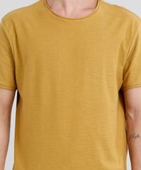 Camiseta-Masculina-Basica-Flame-Manga-Curta-Gola-Careca-Mostarda-9240581-Mostarda_4