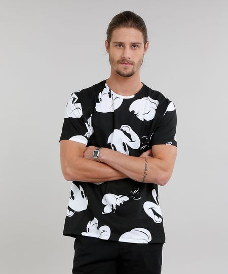 Camiseta-Masculina-Estampada-Mickey-Mouse-Manga-Curta-Gola-Careca-Preta-9215844-Preto_1