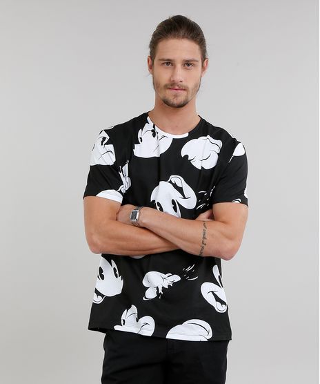 Camiseta-Masculina-Estampada-Mickey-Mouse-Manga-Curta-Gola-Careca-Preta-9215844-Preto_1