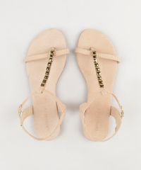 Rasteira-Feminina-com-Tachas-Metalizadas-Bege-Claro-9302800-Bege_Claro_4