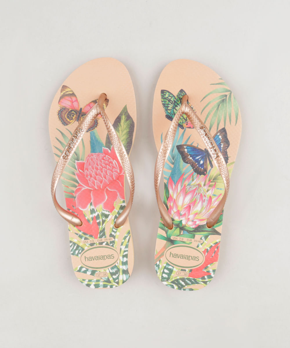 chinelo havaianas feminino floral