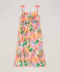 Vestido-Infantil-Fabula-Longo-Estampado-de-Folhas-com-Laco-Decote-Redondo-Off-White-9180730-Off_White_1