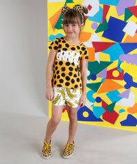 Blusa-Infantil-Fabula-Estampada-Animal-Print--Grrrl--Manga-Curta-Decote-Redondo-Mostarda-9217643-Mostarda_4