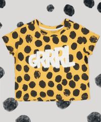Blusa-Infantil-Fabula-Estampada-Animal-Print--Grrrl--Manga-Curta-Decote-Redondo-Mostarda-9217643-Mostarda_6