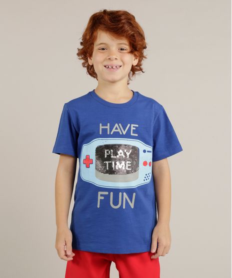 Camiseta-Infantil--Play-Time--com-Paete-Dupla-Face-Manga-Curta-Gola-Careca-Azul-Royal-9265220-Azul_Royal_1