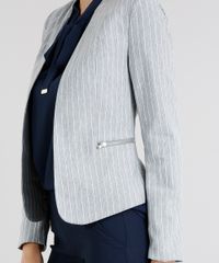 Blazer-Feminino-Listrado-com-Ziper-Cinza-Mescla-9190104-Cinza_Mescla_4