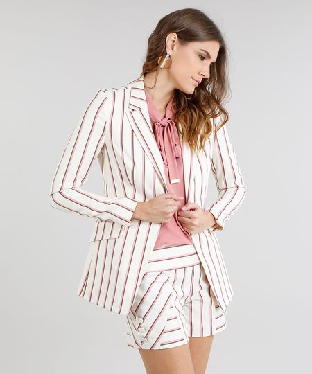 Blazer-Feminino-Alongado-Listrado-Bege-Claro-9186490-Bege_Claro_1 Blazer-Feminino-Alongado-Listrado-Bege-Claro-9186490-Bege_Claro_1