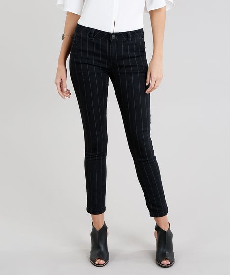 calça jeans risca de giz feminina